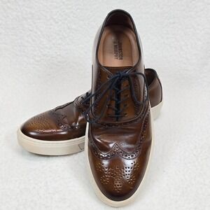 Johnston & Murphy Hollins Wingtip Dress Sneakers Men's 11M Tan Brush Off Leather